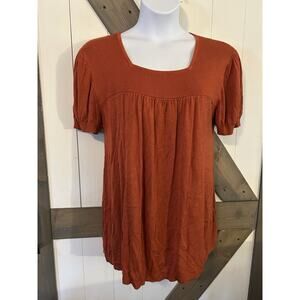 Dressbarn Orange Knit sweater Top Square Neck Women’s 3X cottage capsule